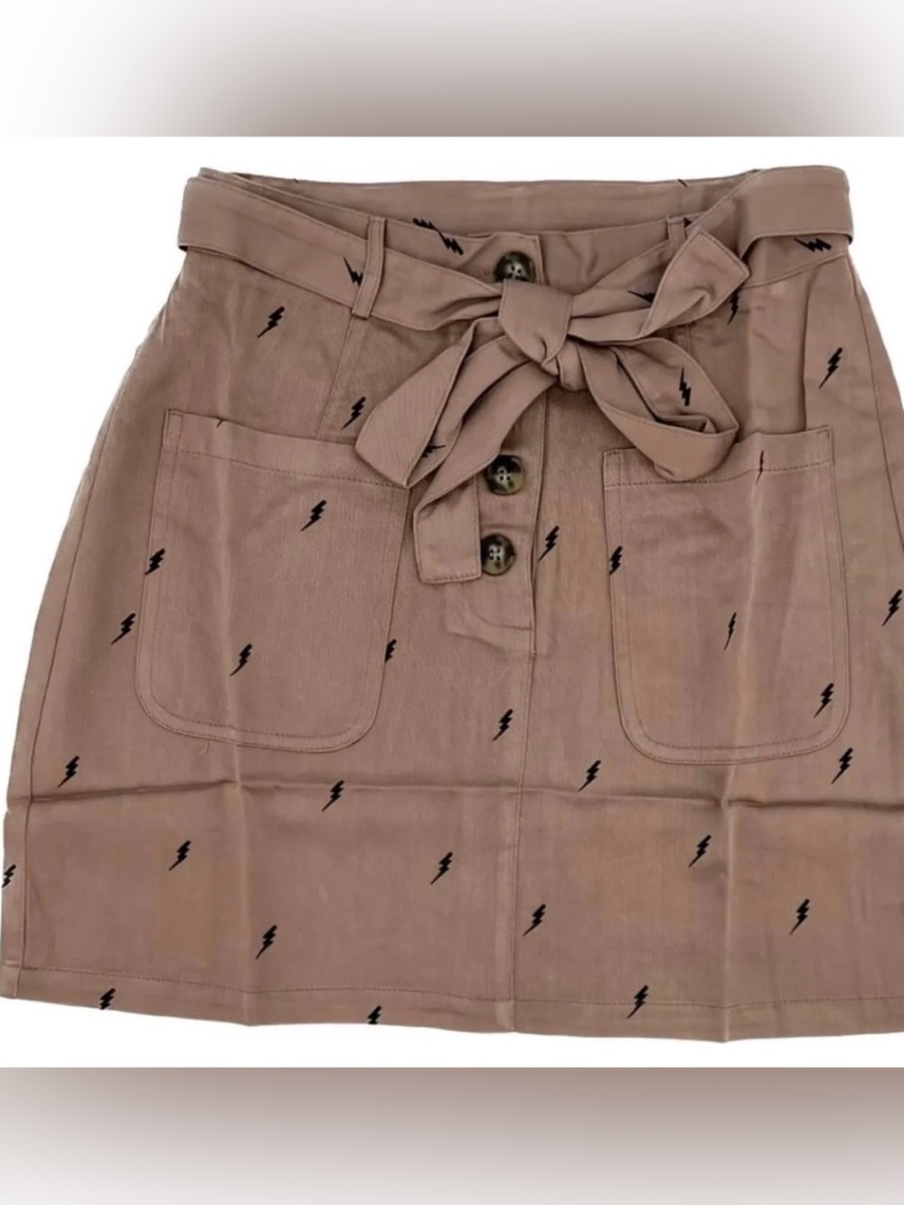 Promesa Women’s High Waisted Mini Skirt Attached Belt Super Soft Size Small NWOT